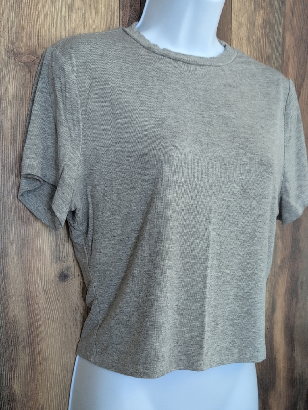 Everyday Crewneck Gray Crop Tee Shirt XL                        F250